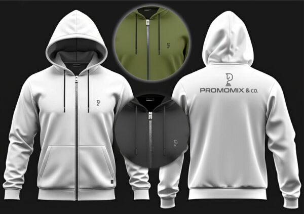 Fermuarlı Kapüşonlu Sweatshirt Üç İplik - Görsel 4